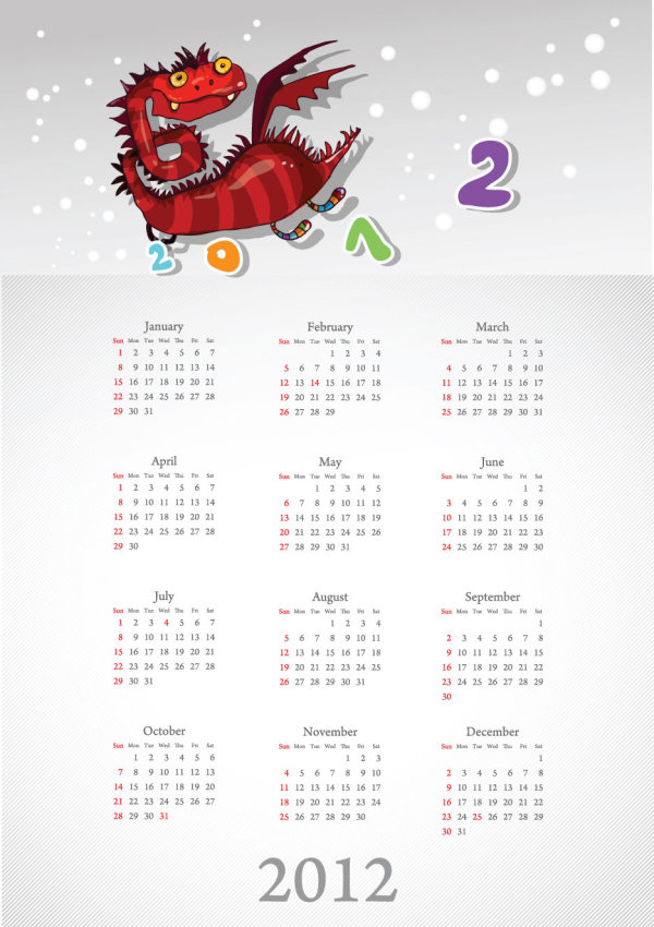 2012 Calendar Printable Free