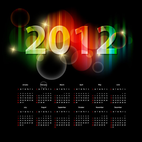 2012 Calendar Template