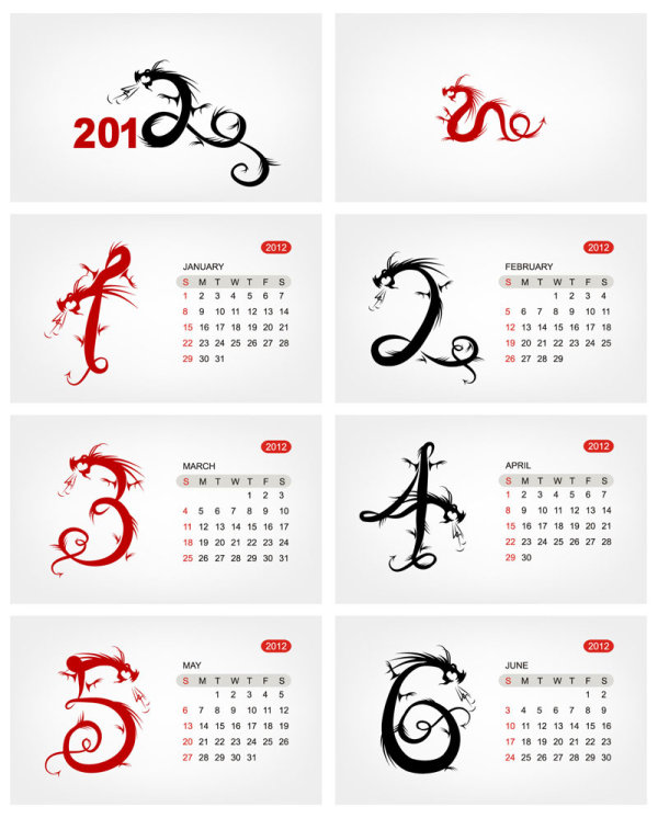 2012 Calendar Vector Free