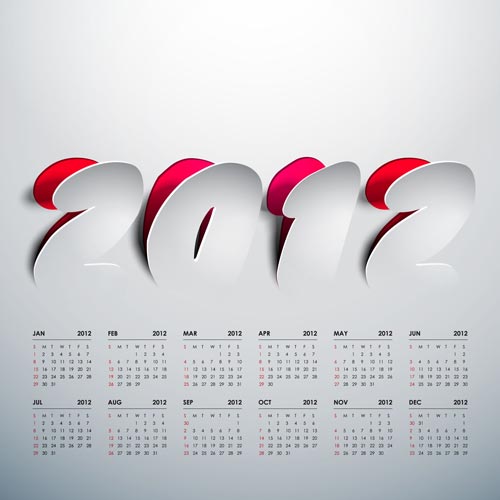 2012 Calendar Vector