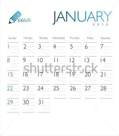 2012 Calendar Vector