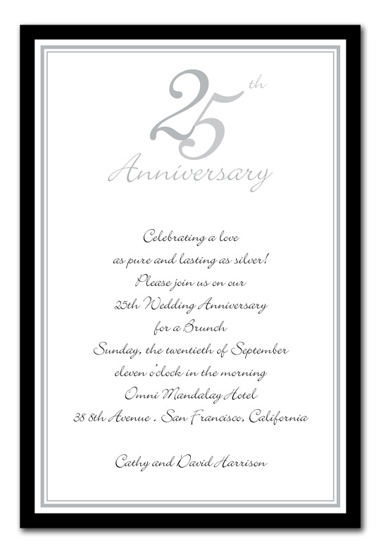 25th Anniversary Invitation Templates Free