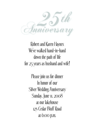 25th Wedding Anniversary Invitations