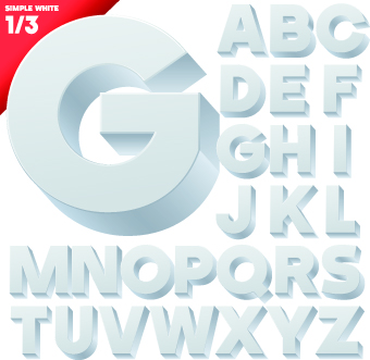 3D Alphabet Fonts Letters