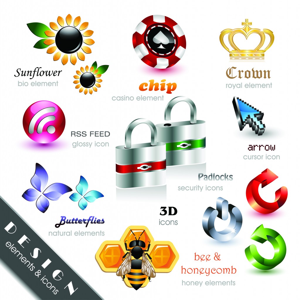 3D Icons Vector Free Download