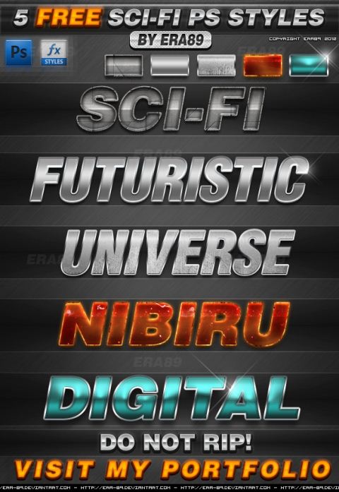 5 Sci-Fi Text Effects Photoshop Styles Free 5 Sci-Fi Text Effects Photoshop Styles Free