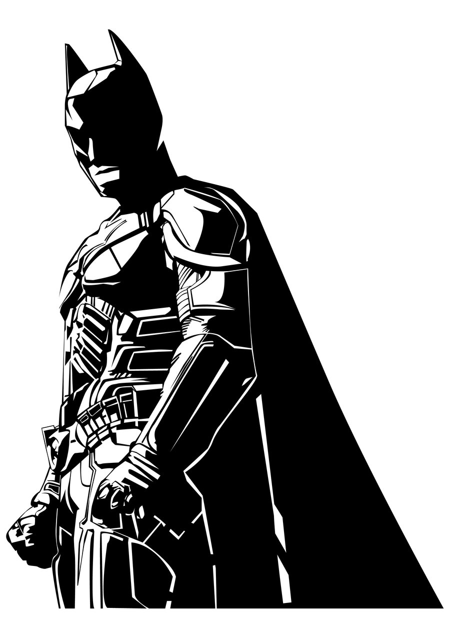 Batman Black and White Clip Art