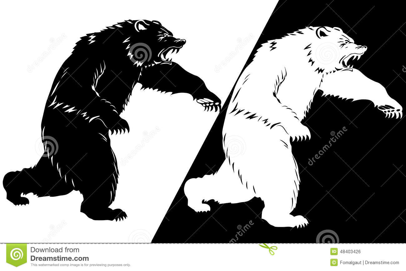 Bear Black and White Illustration