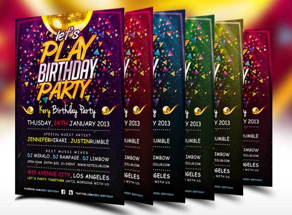 Birthday Party Flyer Templates