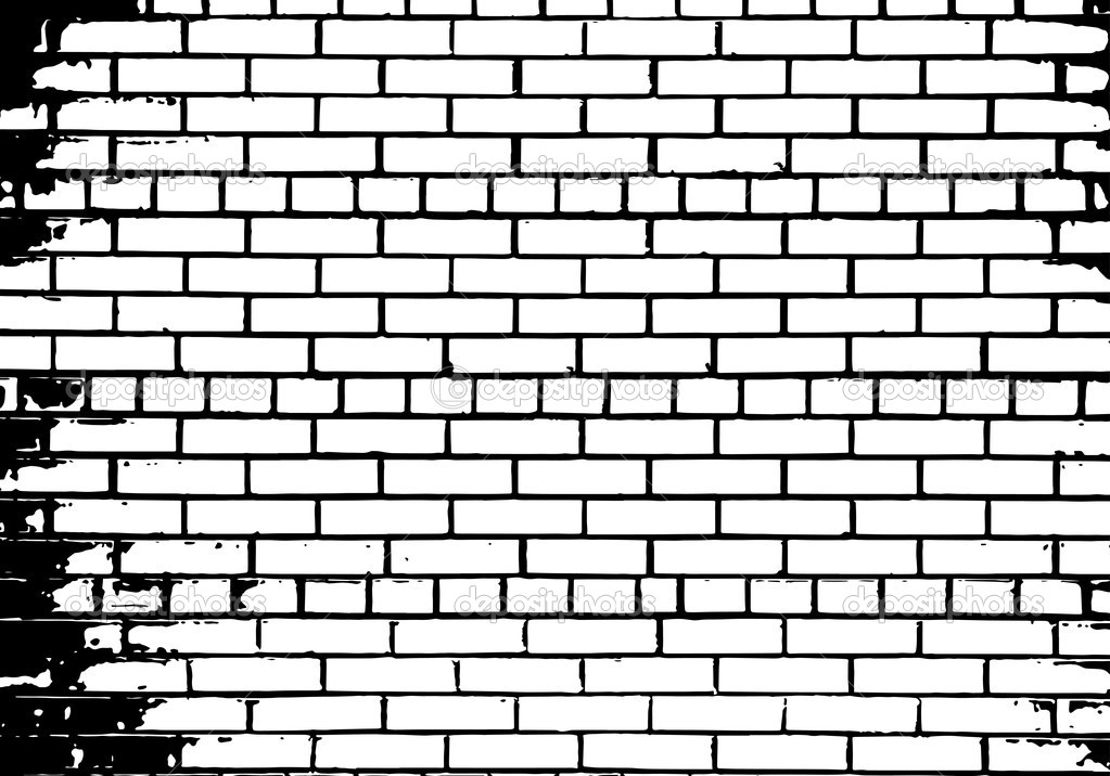 Black and White Brick Wall Vector