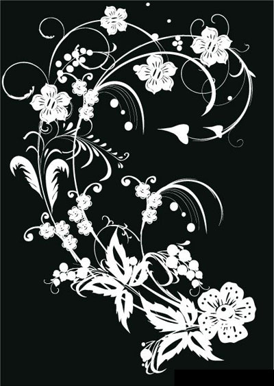 Black and White Flower Vector Graphics