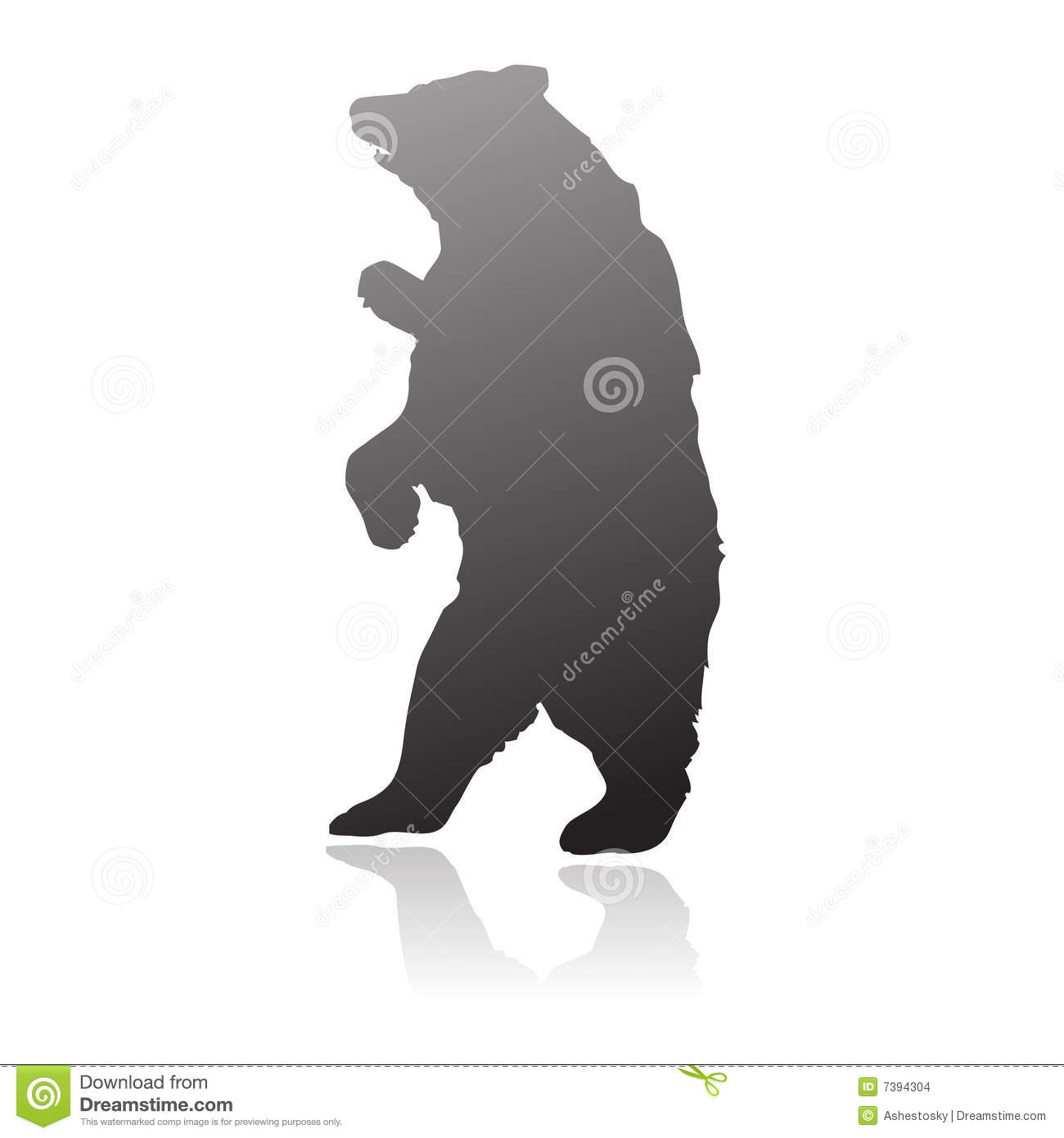 Black Bear Standing Silhouette