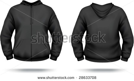 Black with White Zipper Hoodie