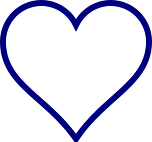 Blue Heart Outline Clip Art