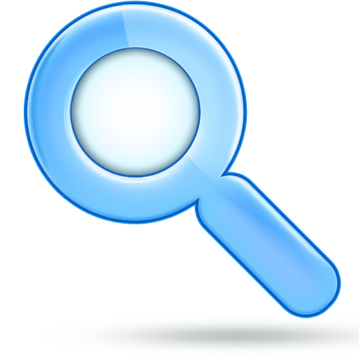 Blue Magnifying Glass Icon