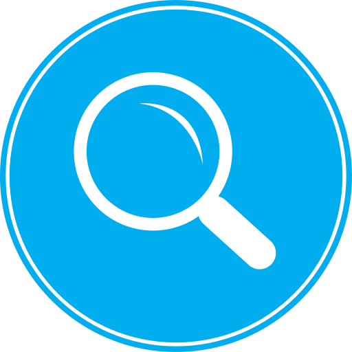 Blue Magnifying Glass Icon