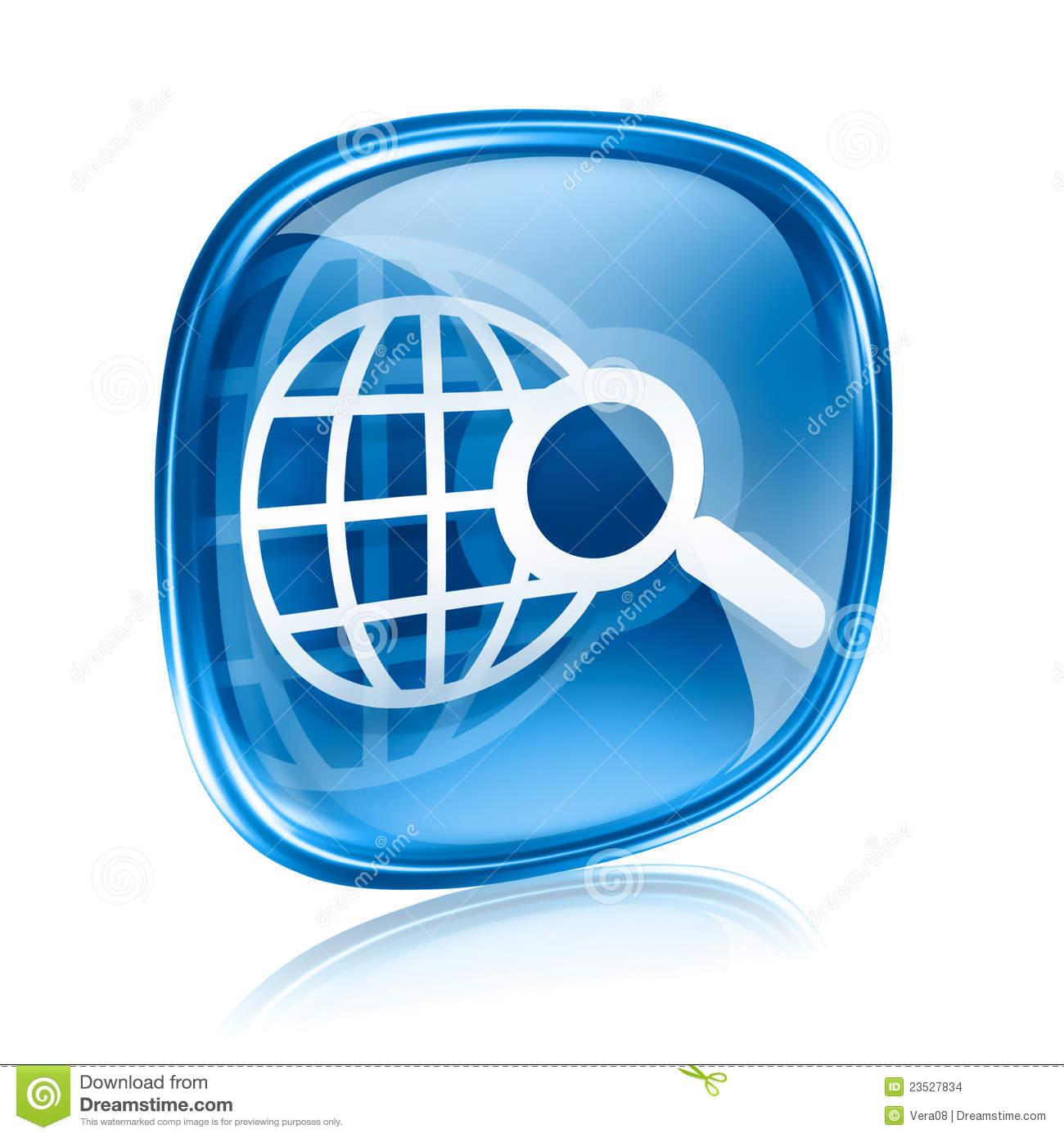 Blue Magnifying Glass Icon