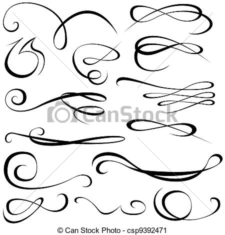 Calligraphic Design Elements Clip Art