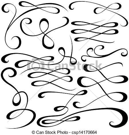 Calligraphic Design Elements Clip Art