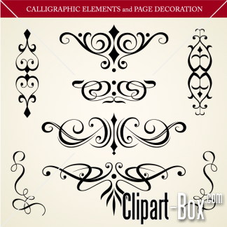 Calligraphic Element Clip Art