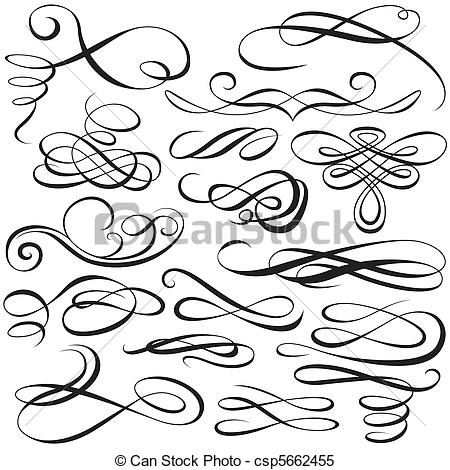 Calligraphy Lines Clip Art
