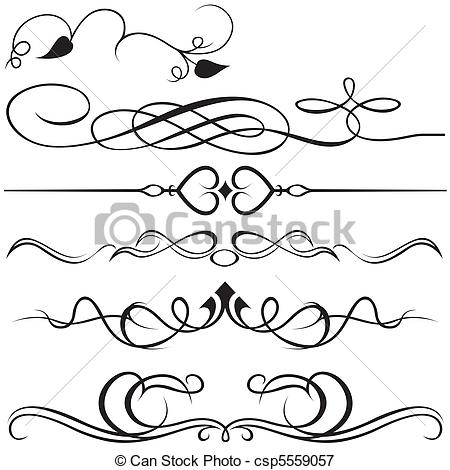 Calligraphy Lines Clip Art