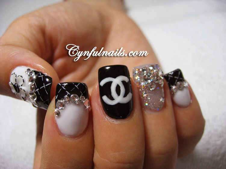 14 Black White Acrylic Nails Designs Images