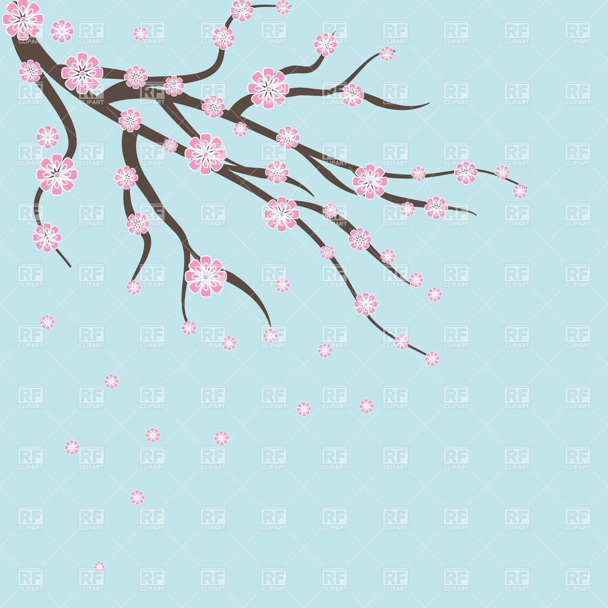 Cherry Blossom Tree Branch Clip Art