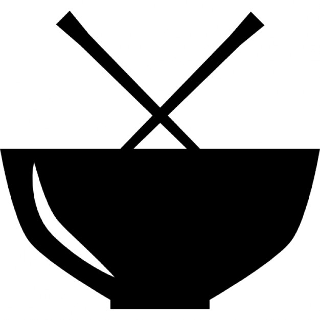 Chinese Food Icons Black and White