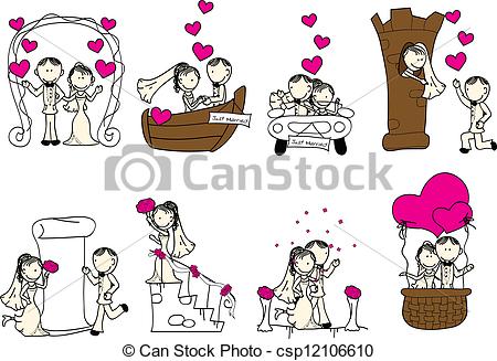 Cute Wedding Couple Clip Art