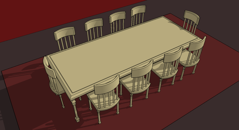 Drawing Top View of Dining Room Tables