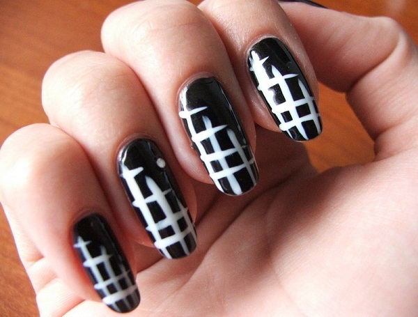 13 Cute Easy Nail Designs Black And White Images
