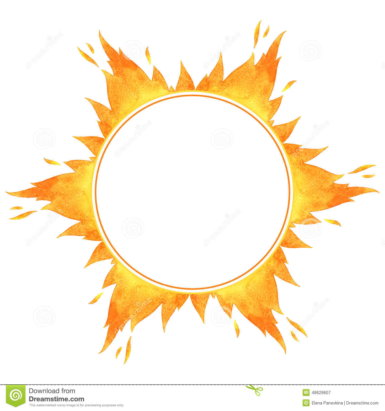 Fire Flames in Circle Border