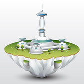 Floating Island Vector