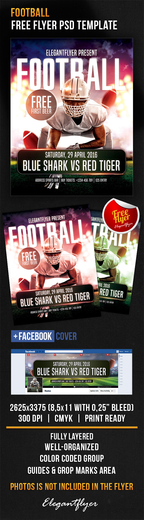 Free Football Flyer PSD Template