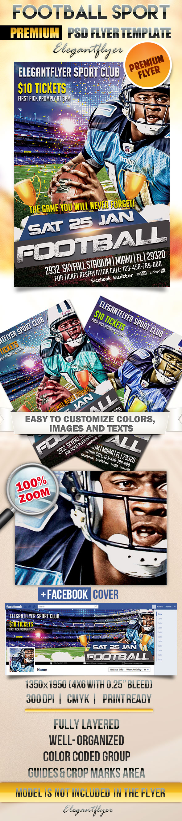 Free Football Flyer PSD Template