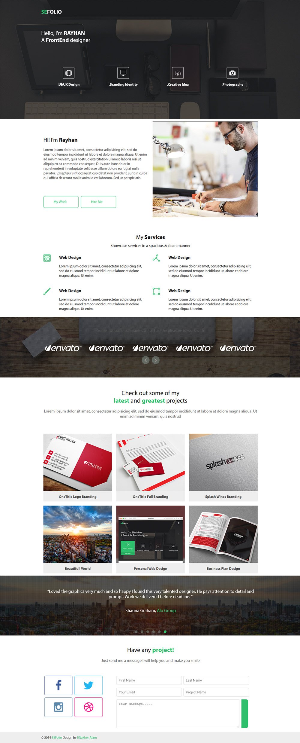 Free Portfolio Website Template