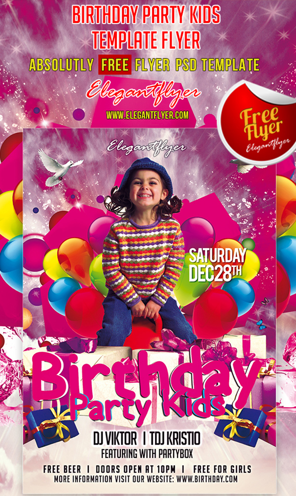 Free Psd Party Flyers Templates for Kids