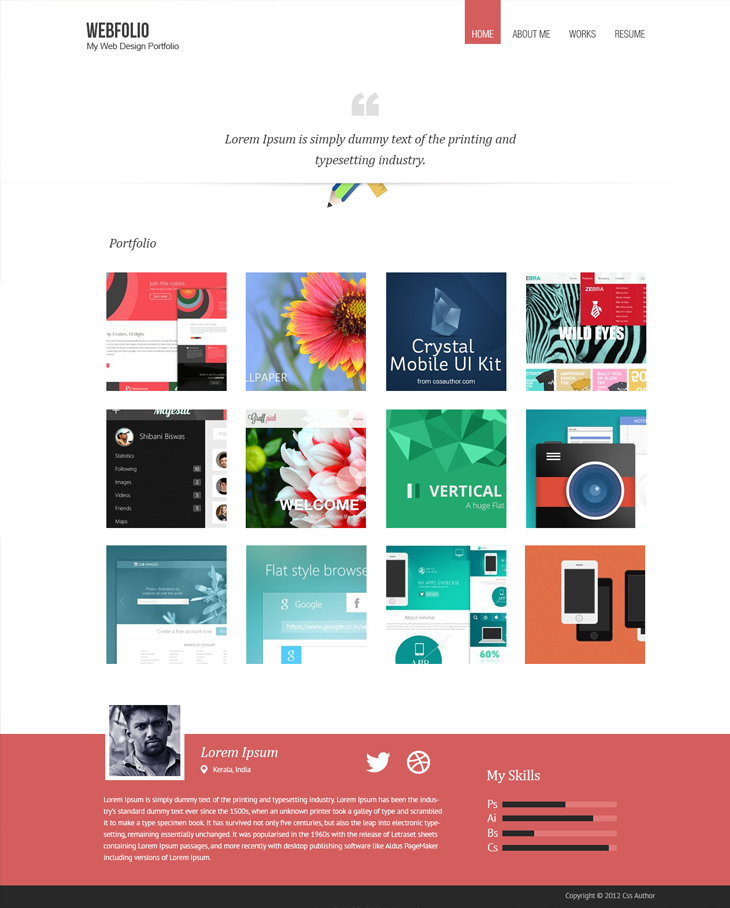 Free Web Design Portfolio Template