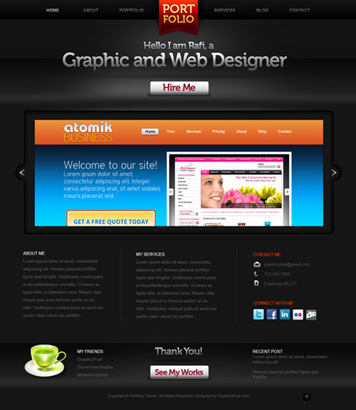 Free Web Design Portfolio Template