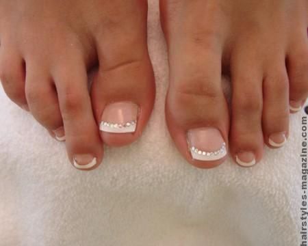 French Manicure Toe Nail Art Design