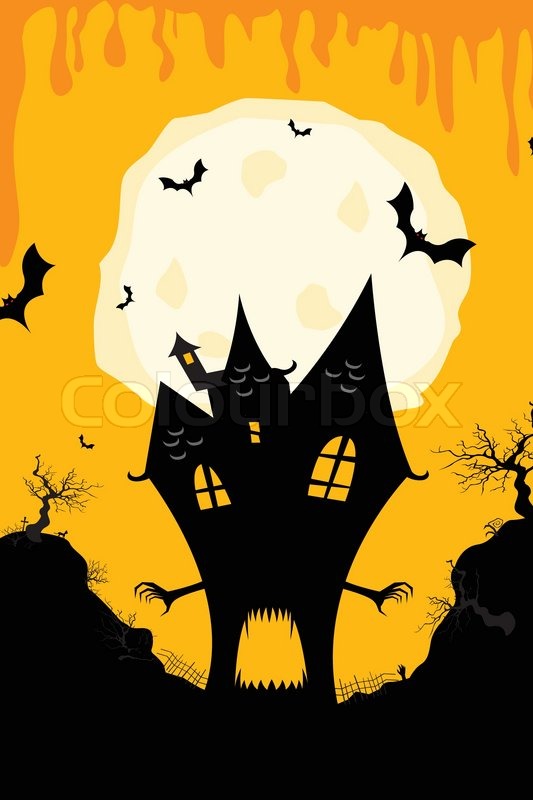 Halloween Haunted House Shower Curtain