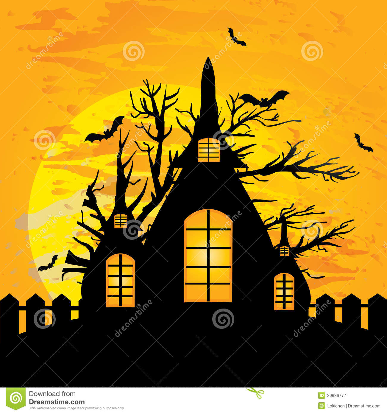 Halloween House Illustration