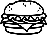 Hamburger Clip Art Outline Hamburger Clip Art Outline