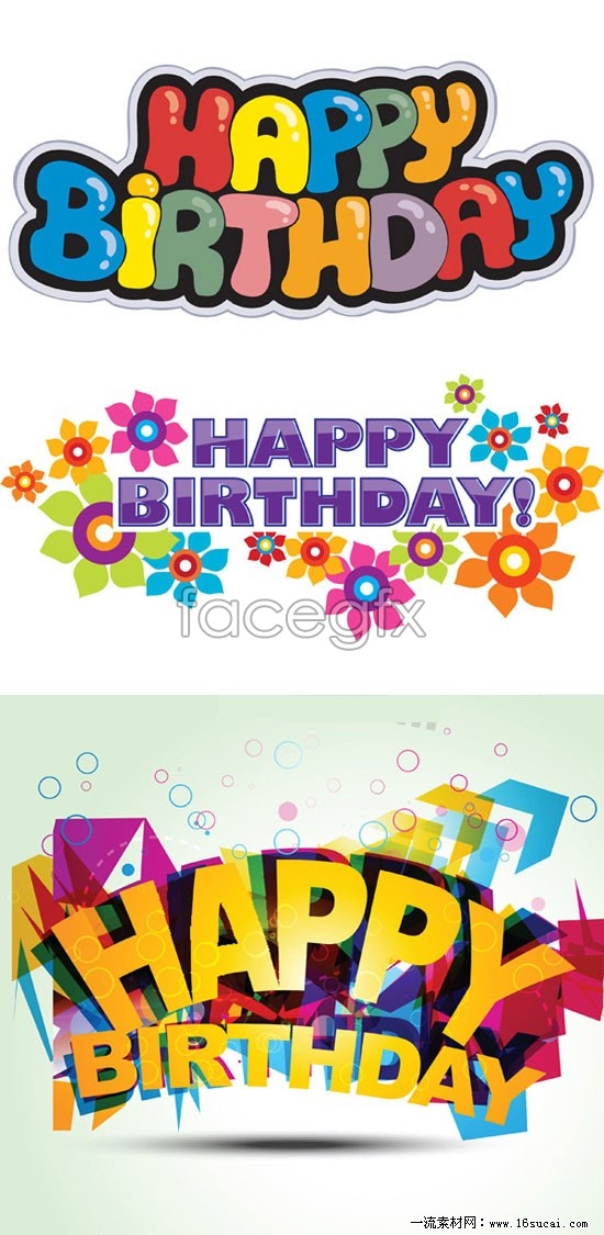 Happy Birthday Font Design