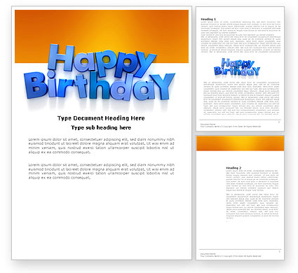 Happy Birthday List Template Word