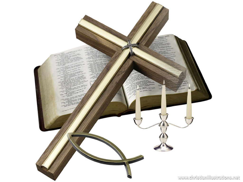 Holy Bible with Cross Clip Art