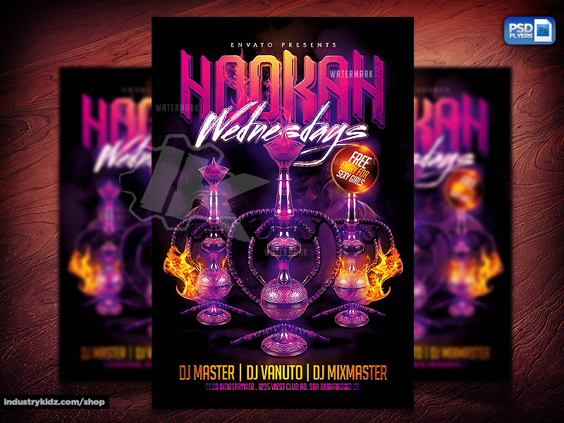 Hookah Flyer Template PSD