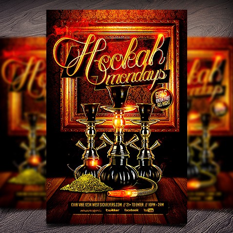 Hookah Flyer Template PSD