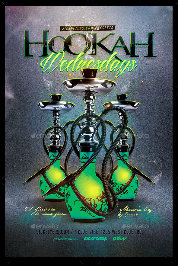 Hookah Flyer Template PSD